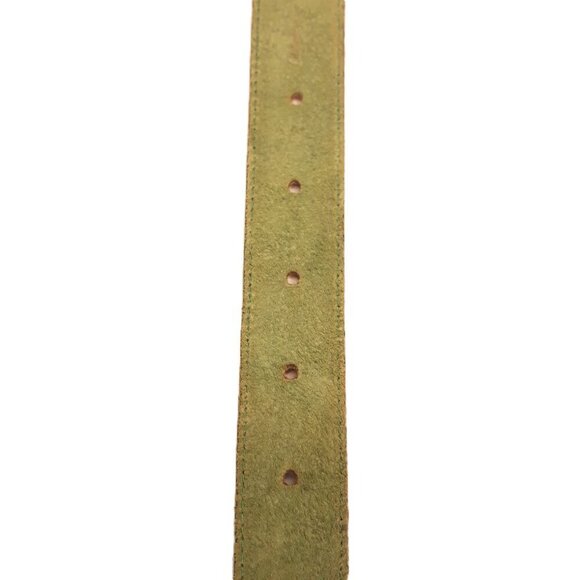 Echo Made in USA Green Leather Belt M/L Classic Minimalist Office - Picture 7 of 9